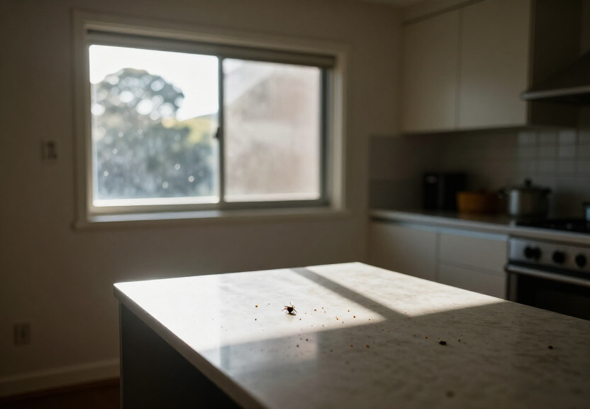 Ant trail along a Lindfield kitchen counter before treatment